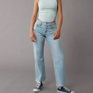 American Eagle Outfitters Stretch Curvy High Waisted Straight Jean Size 16 SHORT